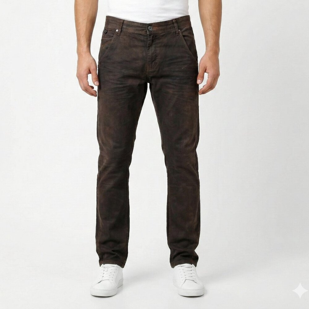 Zara Men's Skinny Fit Chocolate Brown Trousers Jeans